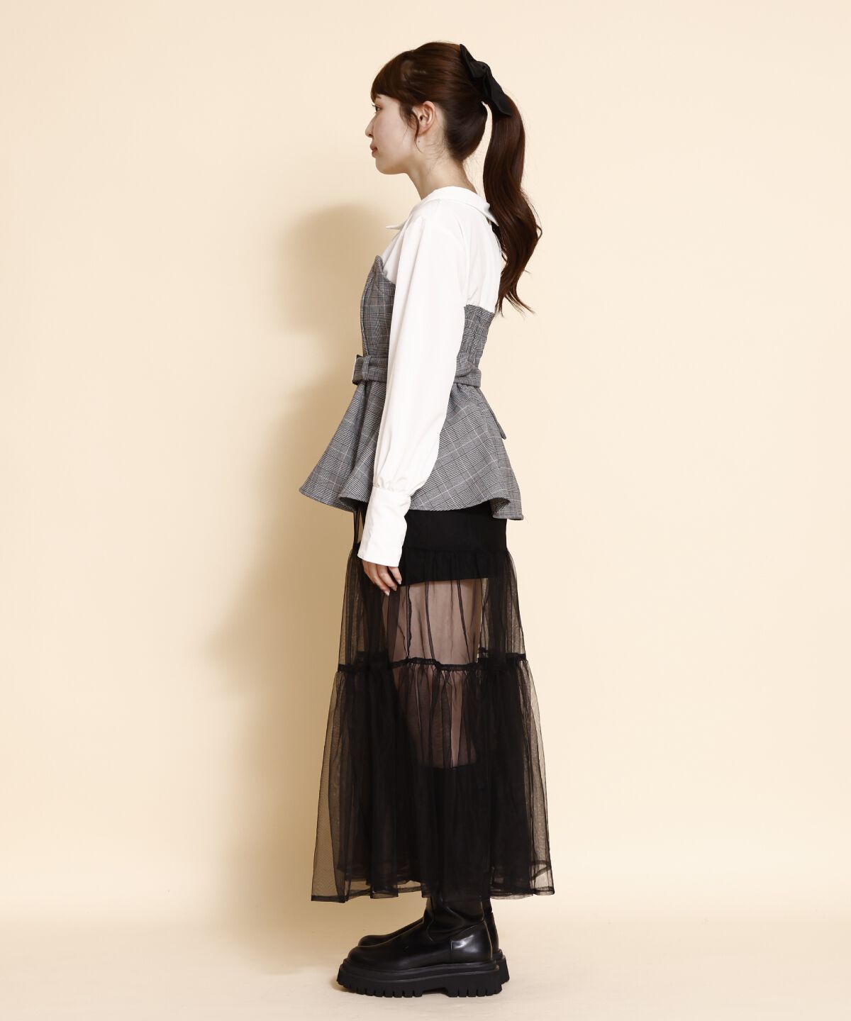 REDYAZEL「シャツドッキングベアワンピース」|ワンピース|