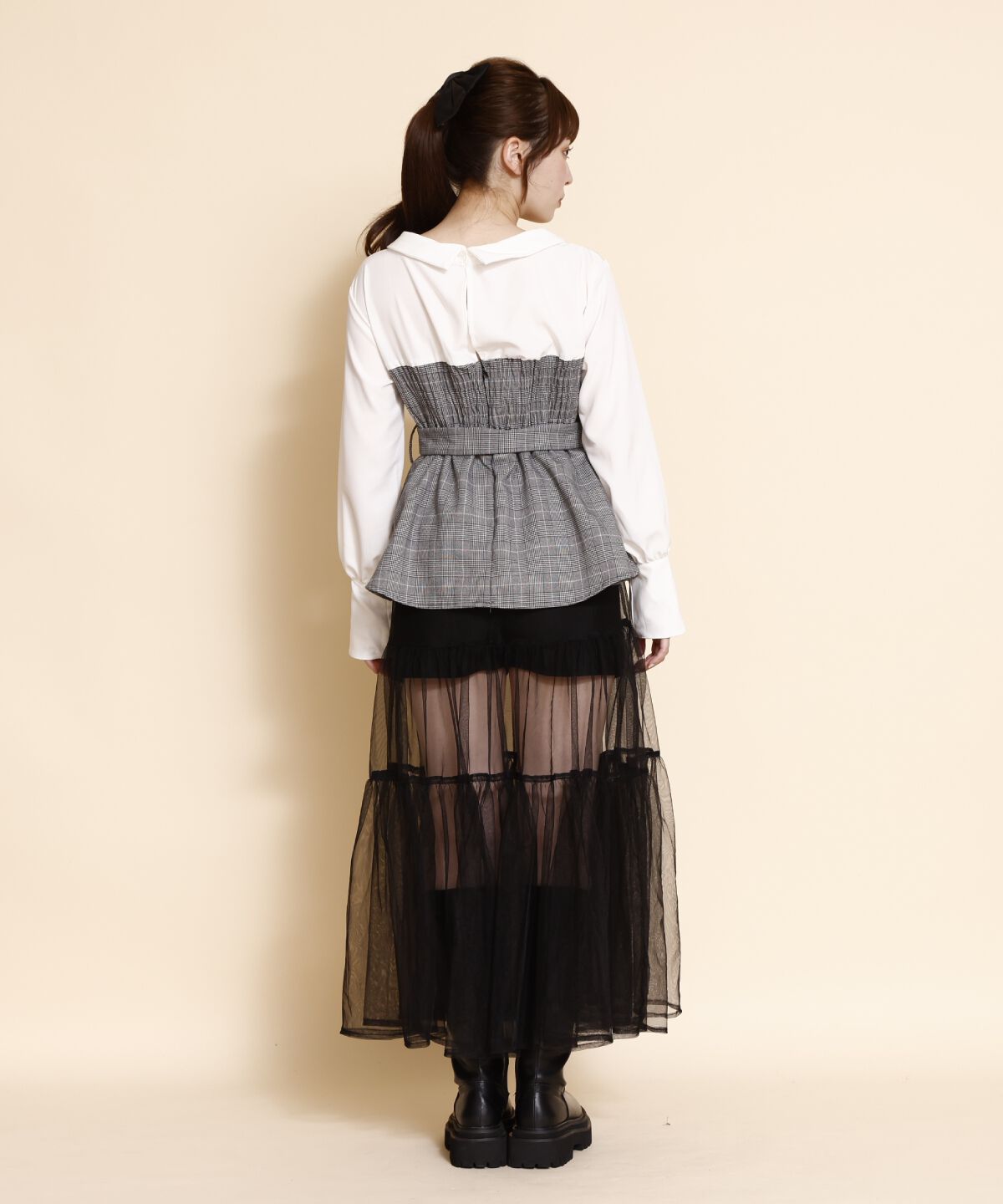 REDYAZEL「シャツドッキングベアワンピース」|ワンピース|