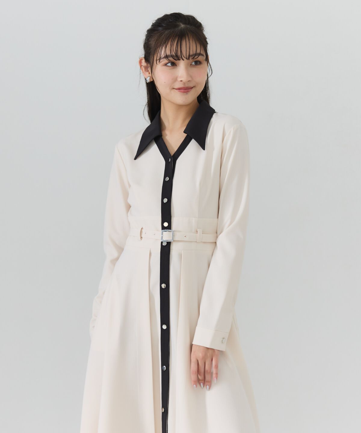 REDYAZEL「バイカラースキッパーシャツワンピース」|ワンピース|