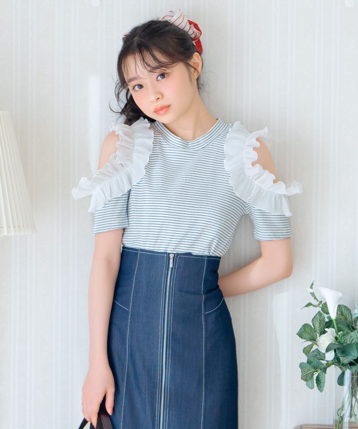 WILLSELECTION「バックリボンプリーツフリルカットソー」|Tシャツ・カットソー|