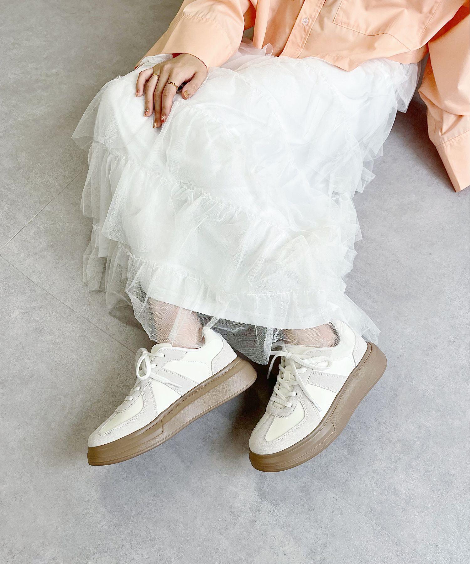 ORiental TRaffic「厚底ジャーマンスニーカー/OT3763」|スニーカー|WHITE