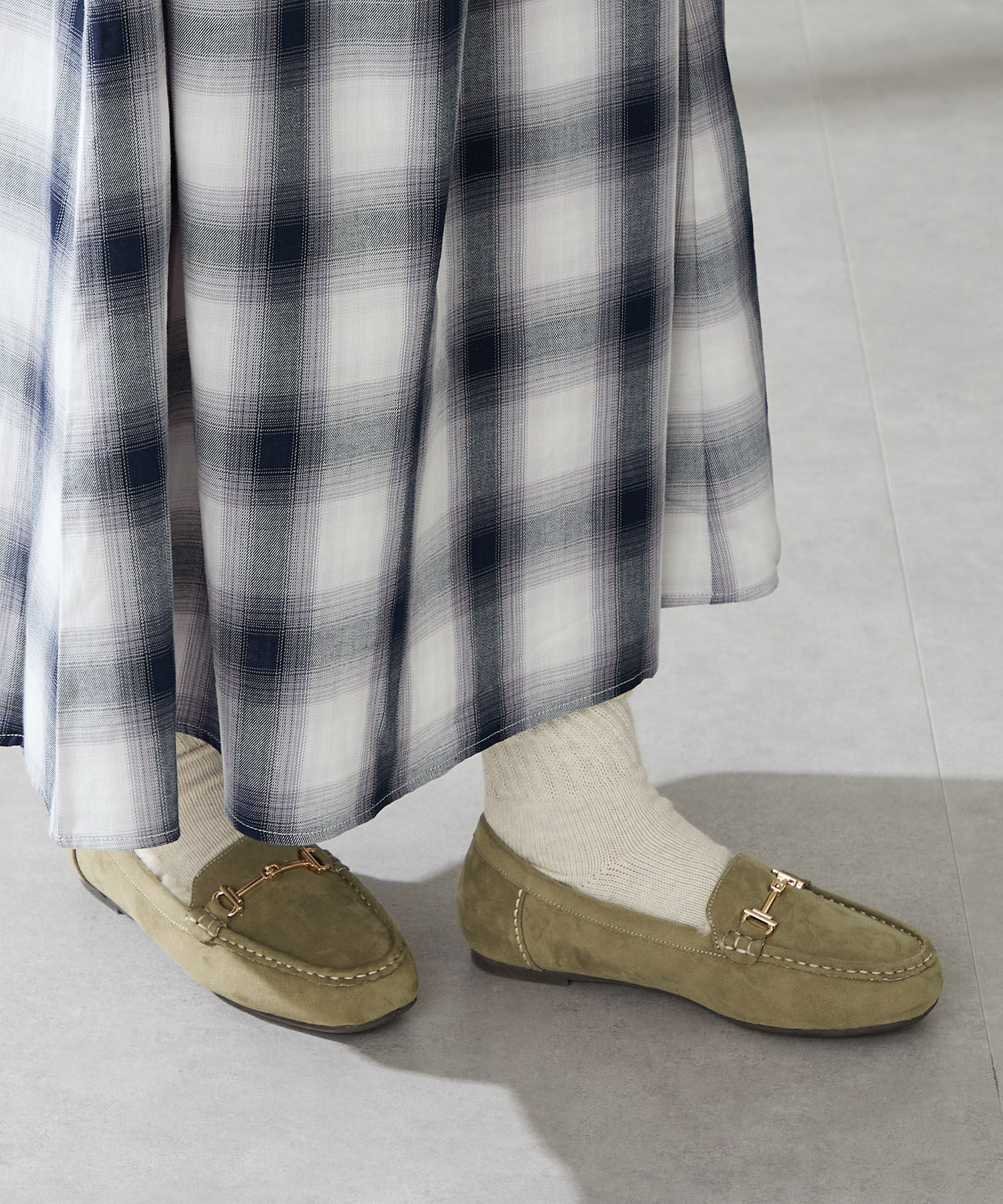 WA Oriental TRaffic「 ビット モチーフ付き ファー モカシン /52318 ムートン 防寒」|モカシン|