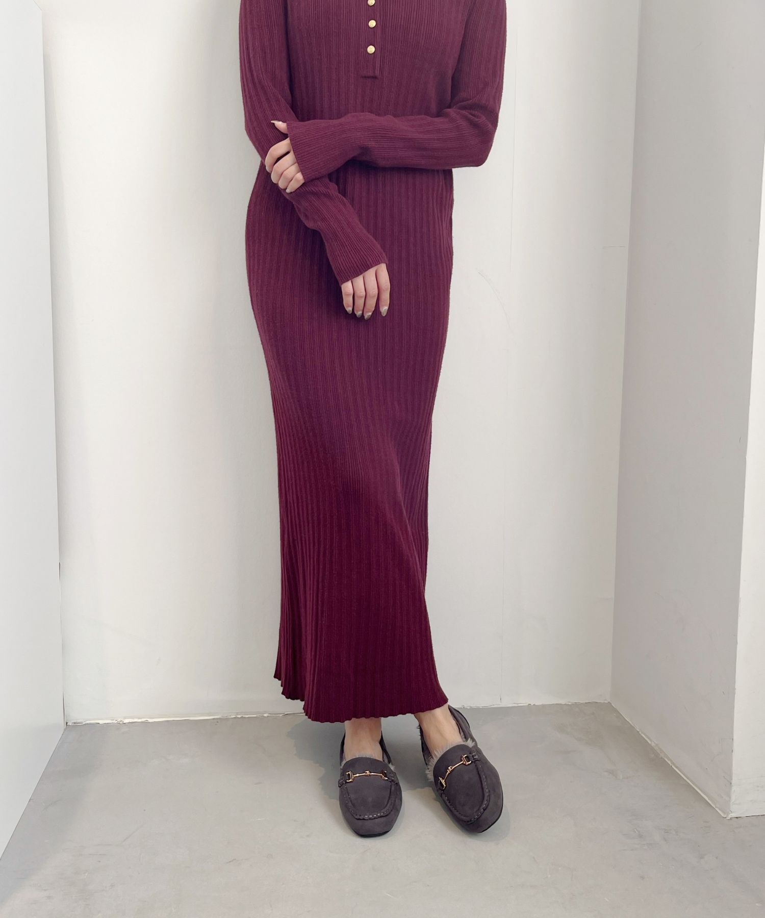 WA Oriental TRaffic「 ビット モチーフ付き ファー モカシン /52318 ムートン 防寒」|モカシン|