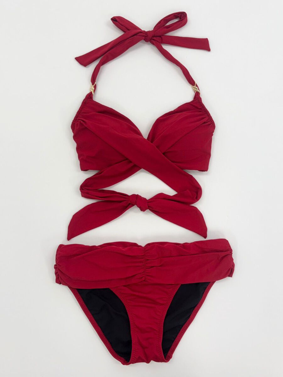 Riberce「【新作水着】ラグジュアリークロッシービキニ(265021)」|ビキニ|レッド