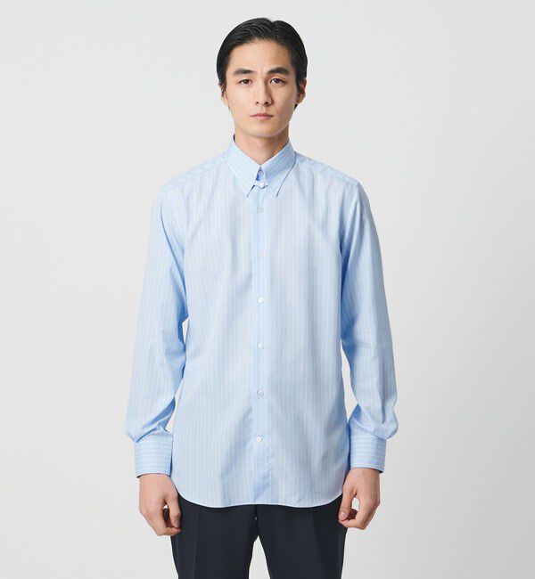 UNITED ARROWS「イージーケア AG ブルーストライプ タブカラー シャツ ー抗菌防臭ー」|シャツ・ブラウス|