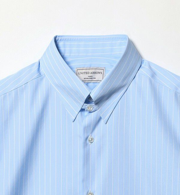 UNITED ARROWS「イージーケア AG ブルーストライプ タブカラー シャツ ー抗菌防臭ー」|シャツ・ブラウス|
