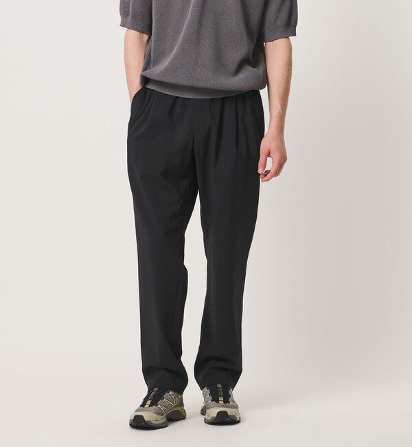 UNITED ARROWS「サマーポリエステル ナチュラルポプリン オールギャザー 1プリーツ イージーパンツ」|その他|BLACK