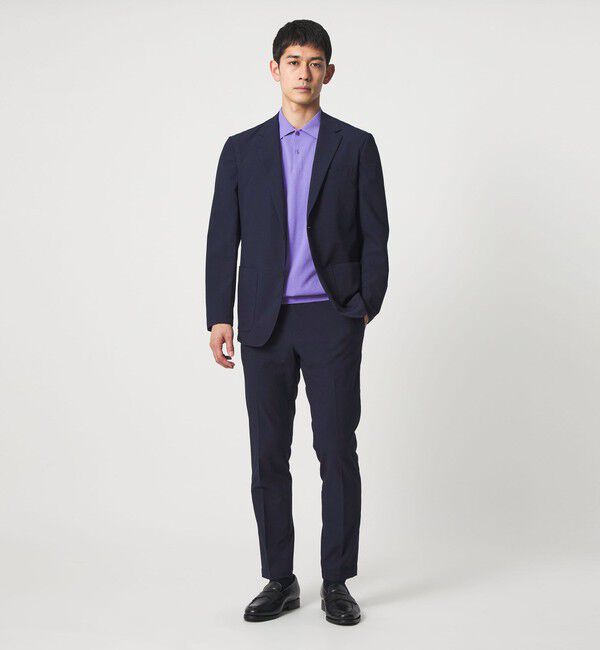 UNITED ARROWS「ライトサッカー ノープリーツ テーパードパンツ UA COZY ウォッシャブル 2WAYストレッチ」|スラックス|