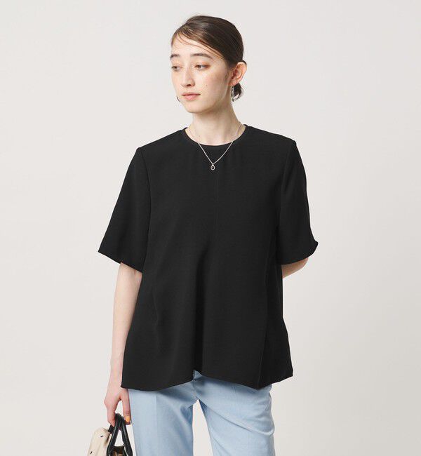 UNITED ARROWS「COMFY イレギュラー ヘム ブラウス ‐防汚 UVカット ウォッシャブル‐」|シャツ・ブラウス|BLACK