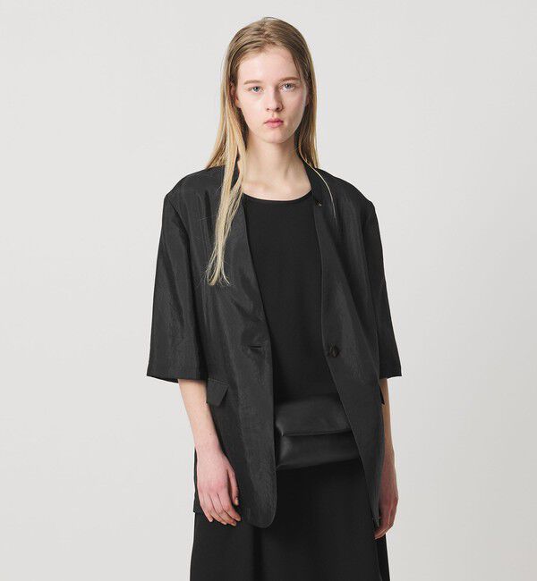 AEWEN MATOPH「＜AEWEN MATOPH＞ハーフスリーブ ジャケット」|テーラードジャケット|BLACK