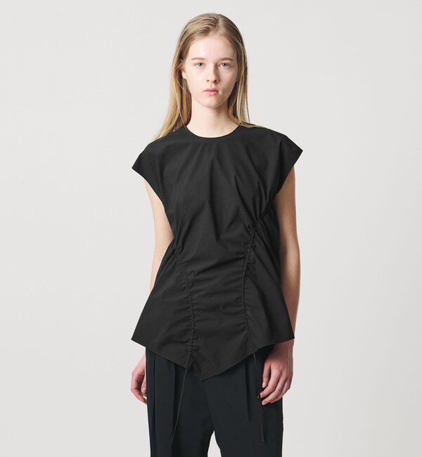 AEWEN MATOPH「＜AEWEN MATOPH＞イレギュラーギャザーブラウス ウォッシャブル」|シャツ・ブラウス|BLACK