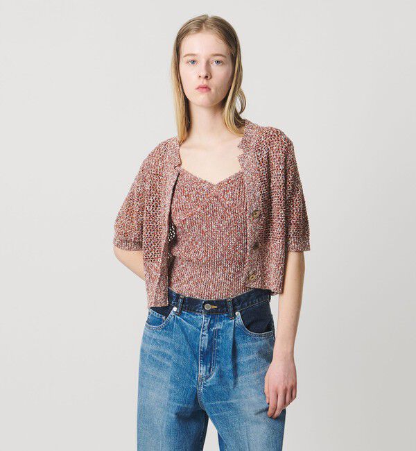 AEWEN MATOPH「＜AEWEN MATOPH＞ミックスヤーン ショートスリーブ カーディガン」|カーディガン|