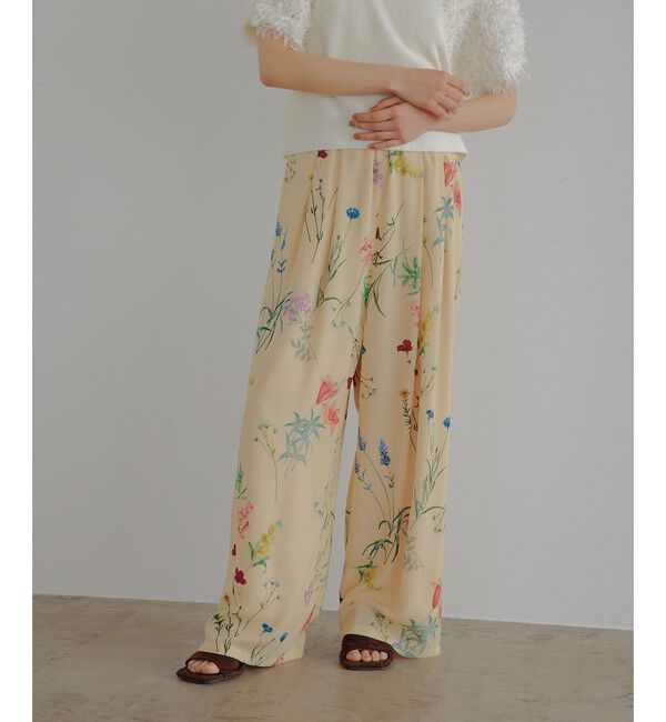EMMEL REFINES「＜EMMEL REFINES＞EM フラワープリント イージーパンツ」|チノ|CREAM