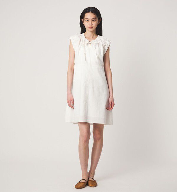 EMMEL REFINES「＜EMMEL REFINES＞EM ギャザースリーブ キリカエ ミニワンピース」|ワンピース|