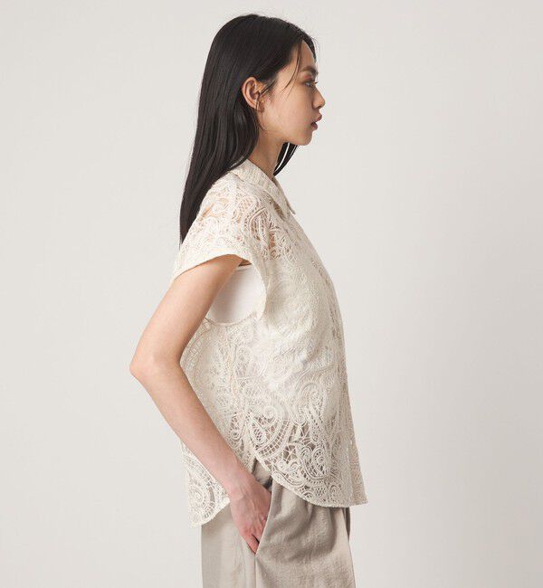 EMMEL REFINES「＜EMMEL REFINES＞EM ペイズリーレース ノースリーブ ブラウス」|シャツ・ブラウス|