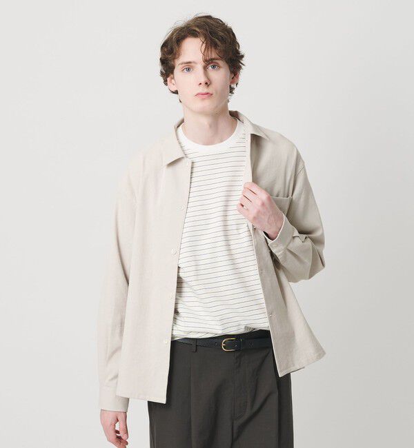 BEAUTY&YOUTH UNITED ARROWS「TC リネン キャンプカラー グランデ シャツ GRANDE型」|シャツ・ブラウス|BEIGE