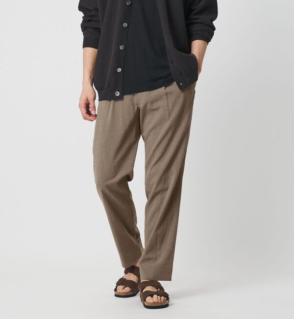 BEAUTY&YOUTH UNITED ARROWS「ソアロン 1プリーツ テーパード イージー パンツ NO.5」|チノ|