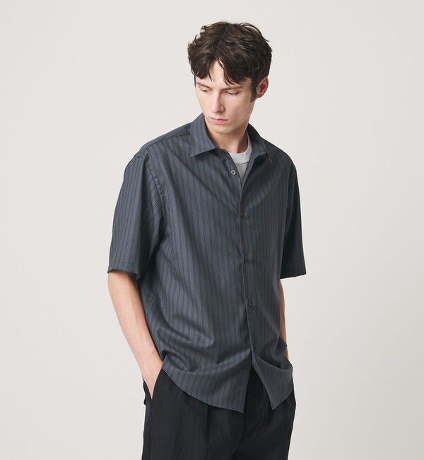 BEAUTY&YOUTH UNITED ARROWS「尾州 ストライプ レギュラー ショートスリーブ シャツ GRANDE TAPERD型 ウォッシャブル MADE IN JAPAN」|シャツ・ブラウス|