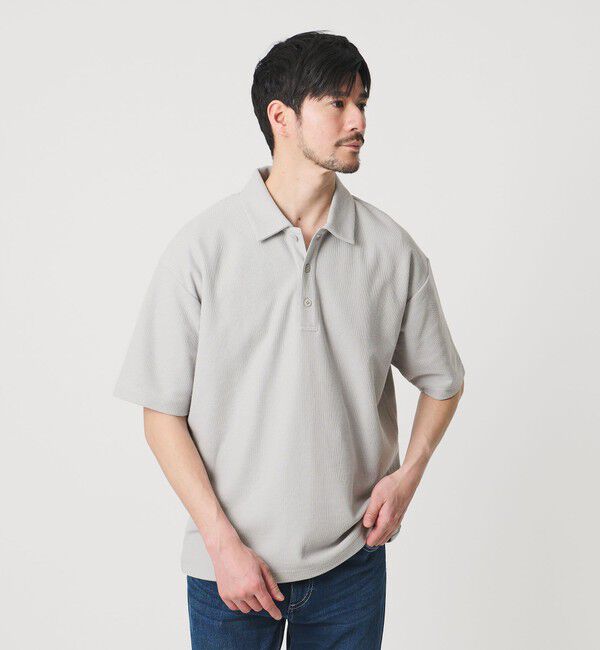 BEAUTY&YOUTH UNITED ARROWS「【WEB限定 WARDROBE SMART】エアリー カノコ ポロシャツ	【抗菌防臭・UVカット】」|ポロシャツ|LT.GRAY