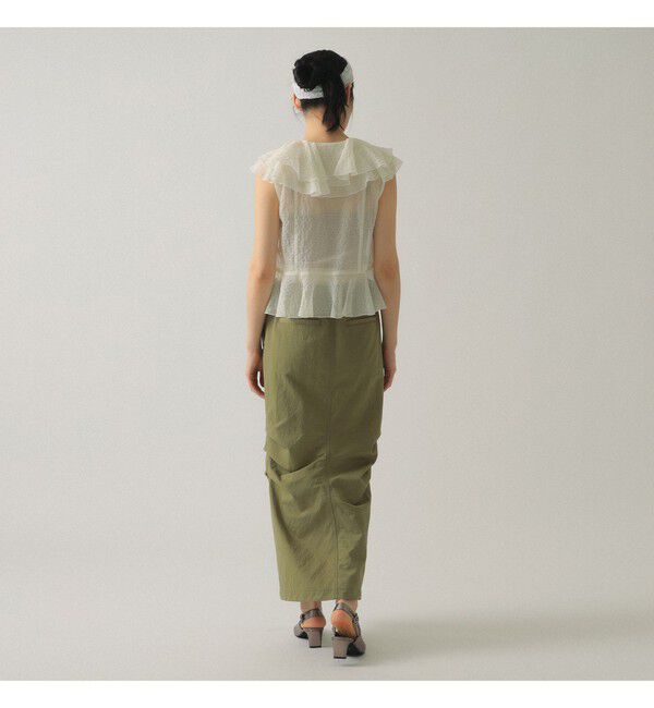 Ray BEAMS 「ラッフルカラー ノースリーブ ブラウス」|シャツ・ブラウス|