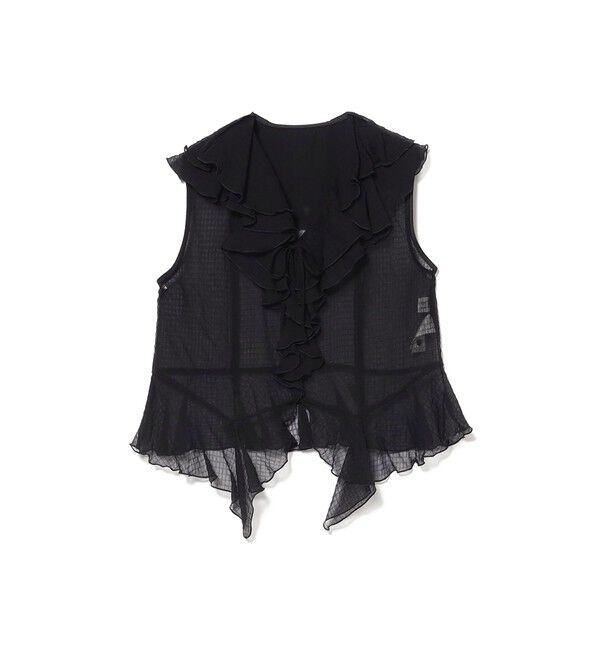 Ray BEAMS 「ラッフルカラー ノースリーブ ブラウス」|シャツ・ブラウス|