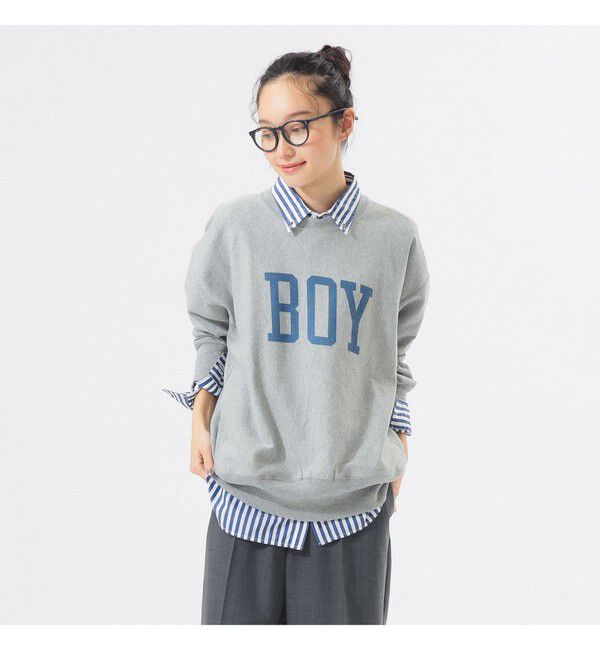BEAMSBOY「【別注】Champion / ボーイ リバースウィーブ(R) クルー」|Tシャツ・カットソー|GREY