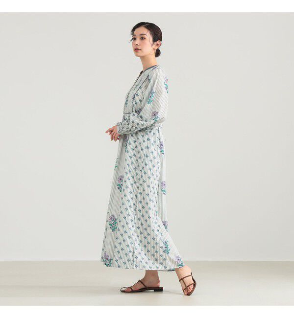 Demi-Luxe BEAMS 「ne Quittez pas / コットンジャカード リリープリント シャーリング ワンピース」|ワンピース|