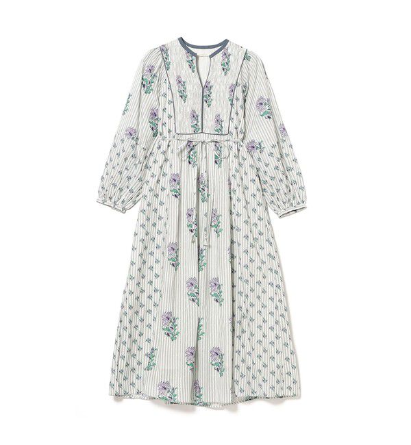 Demi-Luxe BEAMS 「ne Quittez pas / コットンジャカード リリープリント シャーリング ワンピース」|ワンピース|