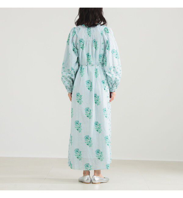 Demi-Luxe BEAMS 「ne Quittez pas / コットンジャカード リリープリント シャーリング ワンピース」|ワンピース|