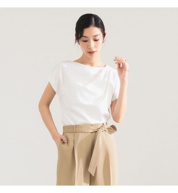 Demi-Luxe BEAMS 「アシンメトリー ドレープ プルオーバー」|Tシャツ・カットソー|