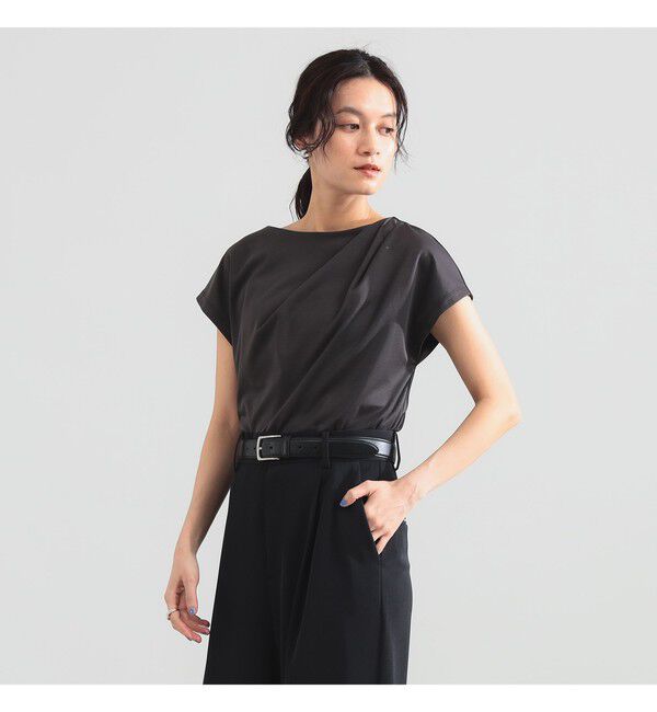 Demi-Luxe BEAMS 「アシンメトリー ドレープ プルオーバー」|Tシャツ・カットソー|CHARCOAL.GREY