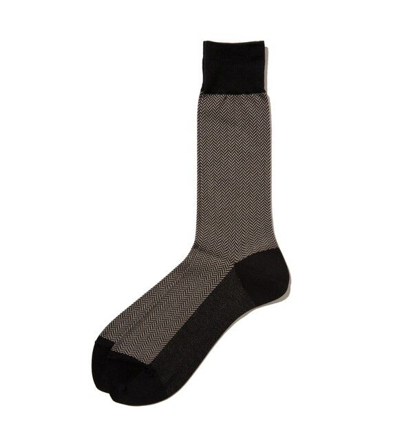 BEAMS PLUS「BEAMS PLUS / Herringbone Socks」|ソックス|BLACK