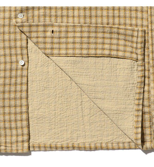 BEAMS PLUS「ダブルフェイス チェック オープンカラー ボタンダウン シャツ」|シャツ・ブラウス|