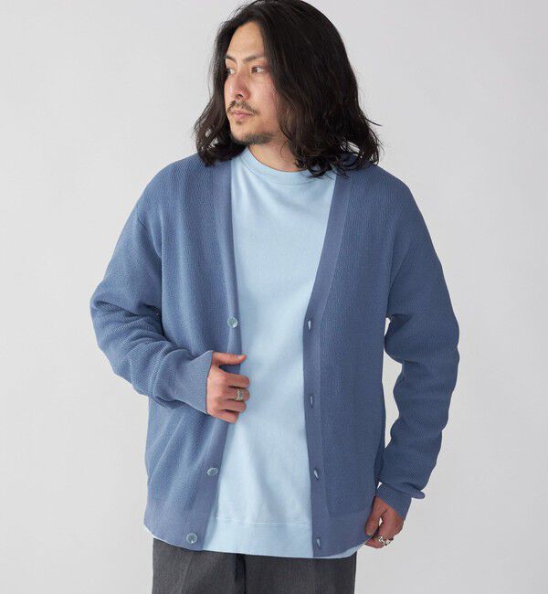 SHIPS「SHIPS: 〈手洗い可能〉12ゲージ ペーパーミックス ヤーン Vカーディガン」|カーディガン|