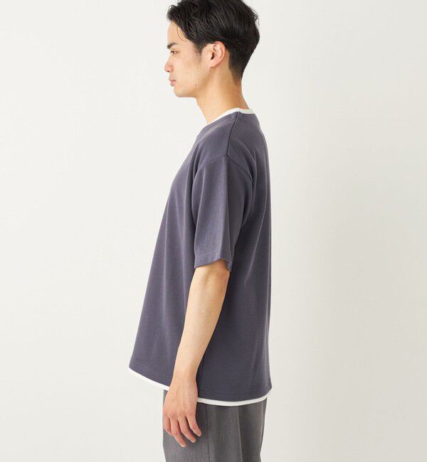 SHIPS Colors 「SHIPS Colors:〈手洗い可能〉フェイクレイヤード キーネック ショートスリーブ」|Tシャツ・カットソー|