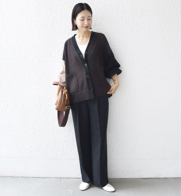 SHIPS for women「【WEB限定】〈手洗い可能〉配色 ポケット カーディガン」|カーディガン|