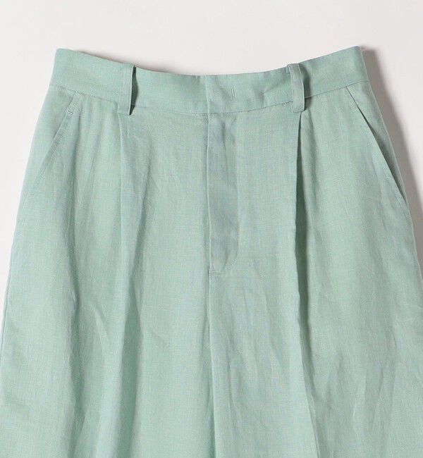 quaranciel「quaranciel:〈洗濯機可能〉リネン ミックス ワイド タック イージー パンツ」|スラックス|