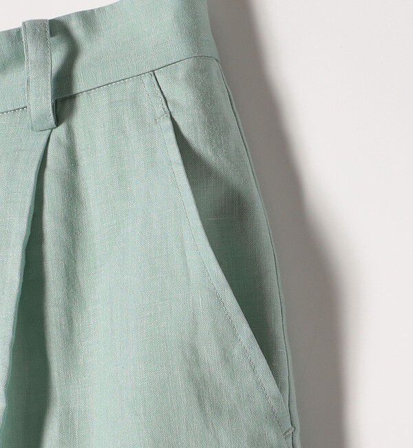 quaranciel「quaranciel:〈洗濯機可能〉リネン ミックス ワイド タック イージー パンツ」|スラックス|