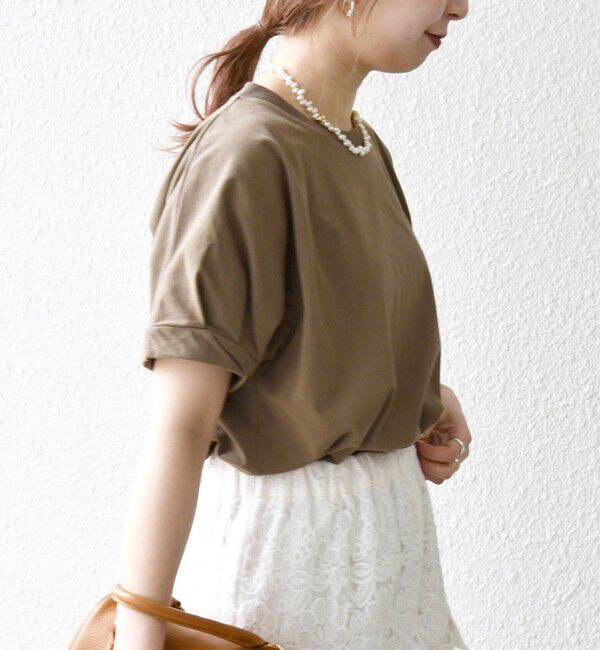 SHIPS any「SHIPS any:〈UVカット/接触冷感/吸水速乾/洗濯機可能〉USAコットン ツイスト TEE」|Tシャツ・カットソー|