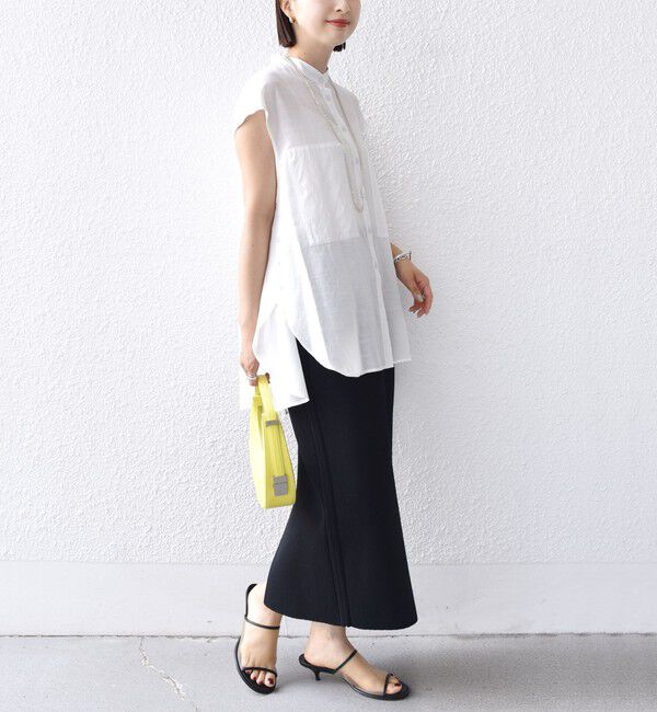 SHIPS for women「【WEB限定】〈手洗い可能〉サイド ボタン バック レイヤード ブラウス」|シャツ・ブラウス|