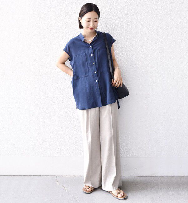 SHIPS for women「【WEB限定】〈手洗い可能〉サイド ボタン バック レイヤード ブラウス」|シャツ・ブラウス|