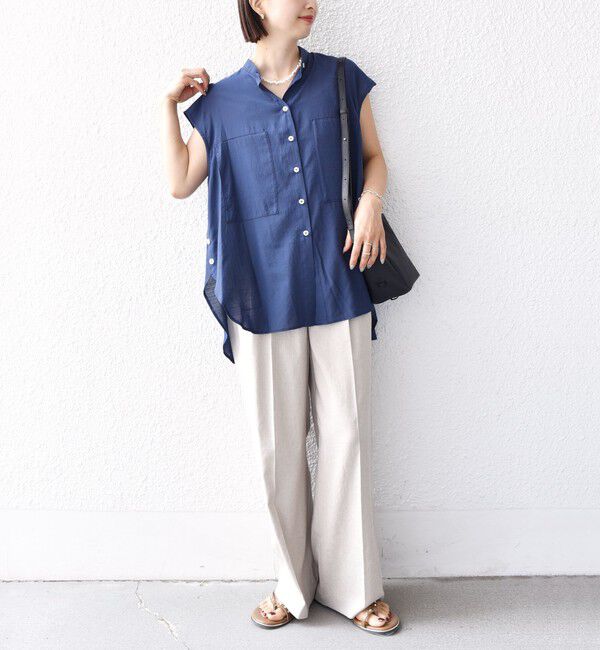 SHIPS for women「【WEB限定】〈手洗い可能〉サイド ボタン バック レイヤード ブラウス」|シャツ・ブラウス|