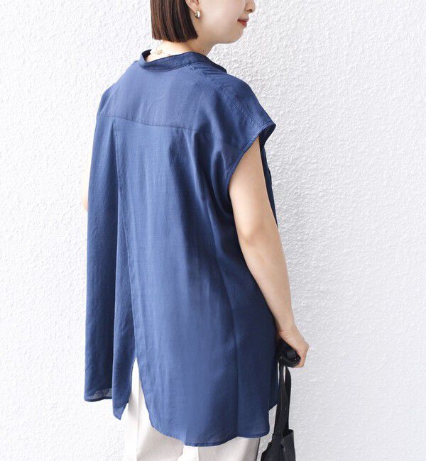 SHIPS for women「【WEB限定】〈手洗い可能〉サイド ボタン バック レイヤード ブラウス」|シャツ・ブラウス|