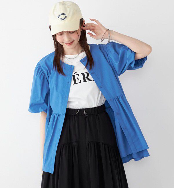 SHIPS Colors 「SHIPS Colors:〈接触冷感・UVカット・撥水〉マルチファンクション 羽織 シャツ◇」|シャツ・ブラウス|ブルー