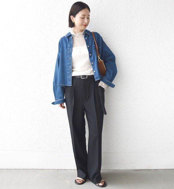 SHIPS for women「〈手洗い可能〉フラワー チュール ハイネック プルオーバー」|Tシャツ・カットソー|