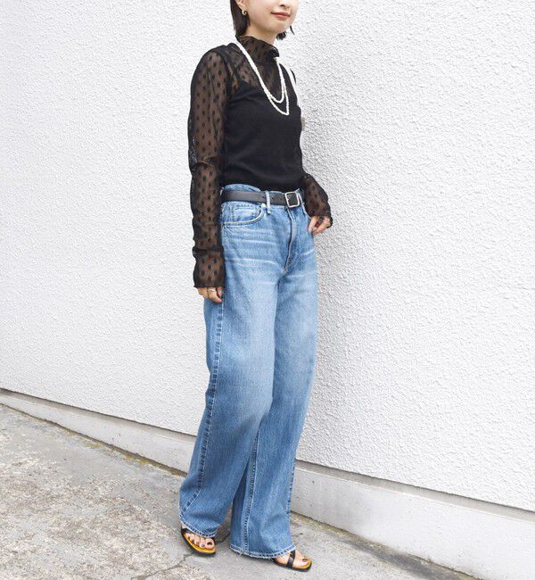 SHIPS for women「〈手洗い可能〉フラワー チュール ハイネック プルオーバー」|Tシャツ・カットソー|