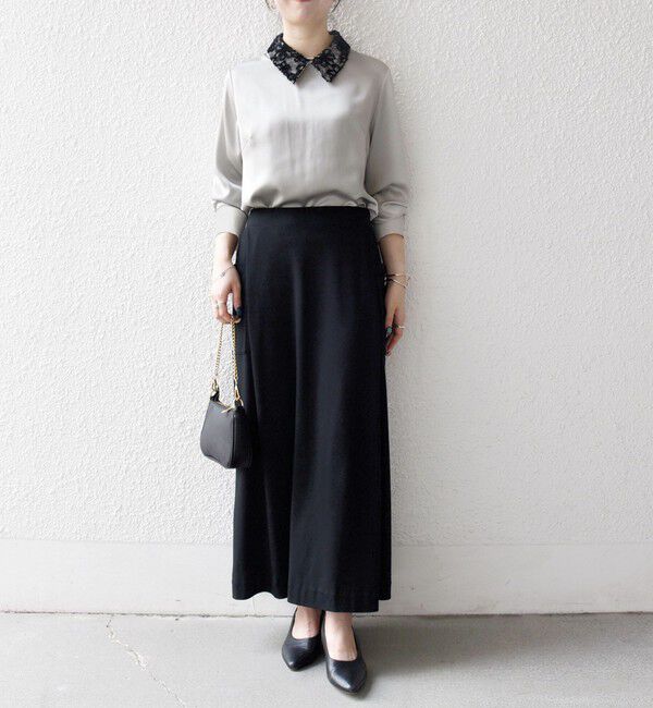 SHIPS any「SHIPS any:〈洗濯機可能〉サテン レースカラー ブラウス」|シャツ・ブラウス|