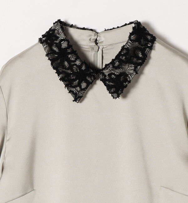 SHIPS any「SHIPS any:〈洗濯機可能〉サテン レースカラー ブラウス」|シャツ・ブラウス|