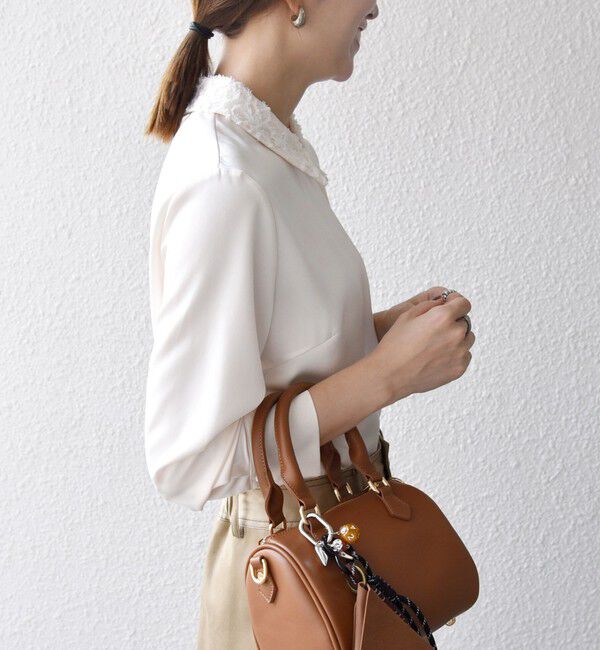 SHIPS any「SHIPS any:〈洗濯機可能〉サテン レースカラー ブラウス」|シャツ・ブラウス|