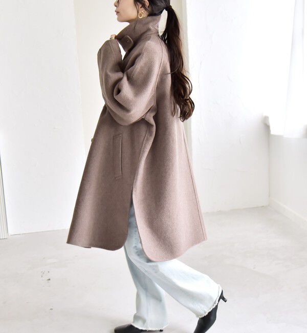 quaranciel「quaranciel: リバー スタンド & テーラード ダブルブレスト Aライン コート」|その他|